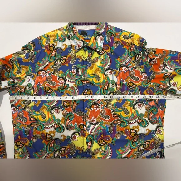 Robert Graham Mens 'Acosta' Classic Fit Paisley Button Up Sport Shirt Size L - Picture 8 of 10